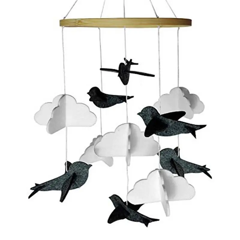 

Baby Crib Mobile Birds Clouds Felt Baby Ceiling Hanging Nursery Decor Baby Toys