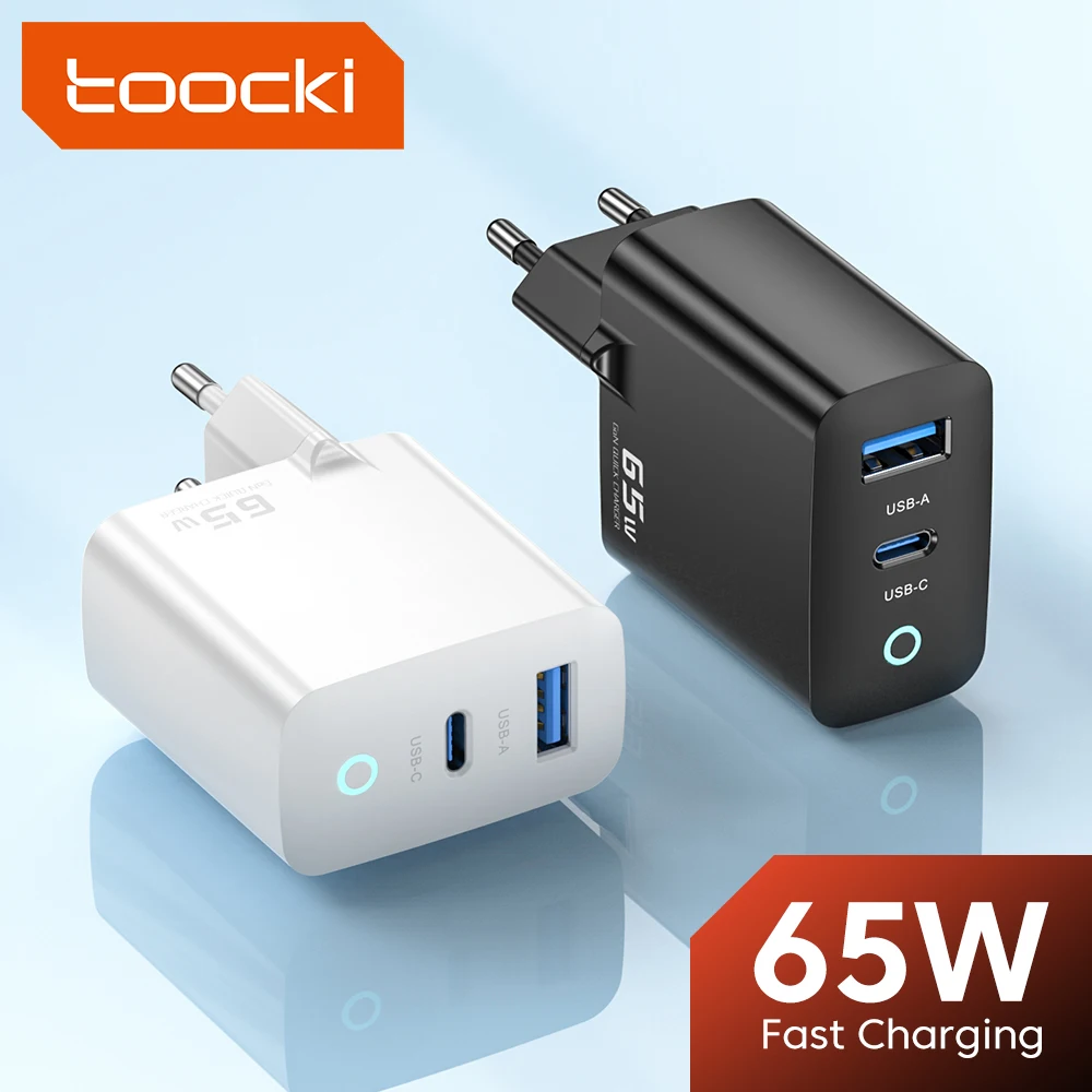 

Зарядное устройство Toocki PD, 65 Вт, USB Type C, Корейская вилка, адаптер питания для быстрой зарядки для MacBook, iPad, ноутбука, iPhone 14, 13, 12 Pro Max