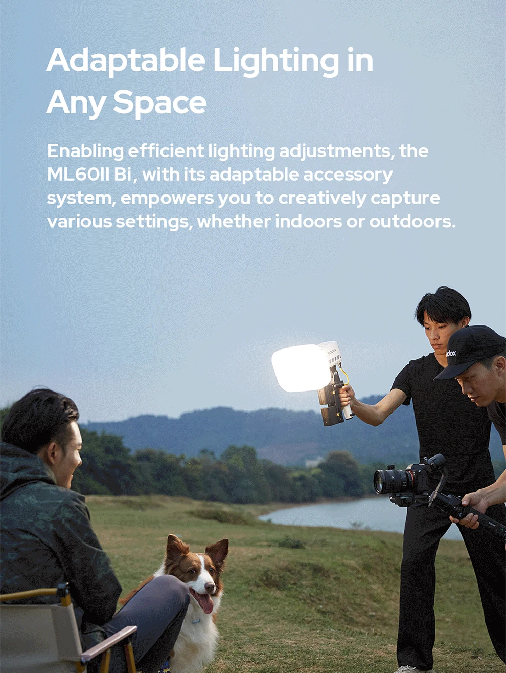 ML60II BI portable handheld fill light with adjustable color temperature externa