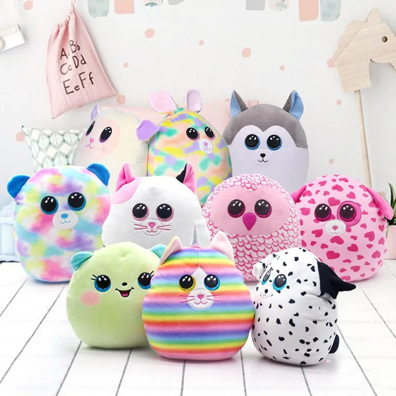 20cm Ty Beanie Pillow Big Eyes Stuffed Plush Toy Sofa Bedding Soft Cute Animal Doll Unicorn Bear Cat Children Gifts 6