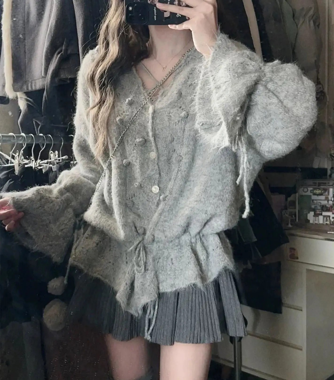 Cardigans Thick Sweaters Womens Winter Slanted Removable Bohemian ...