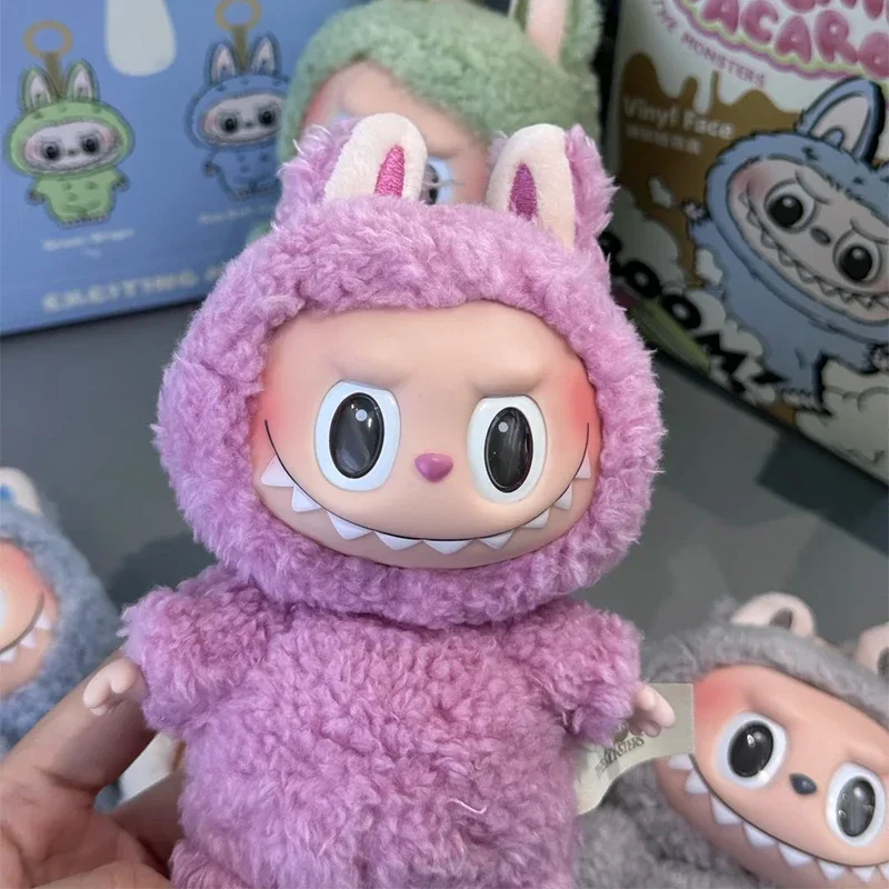 Original Labubu blind box dolls with seated pose and macaron colour designs