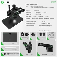 ميكروسكوب 2UUL MC7060-A1 ثلاثي العدسات (Trinocular) زوم 7-60X - قاعدة كبيرة 6