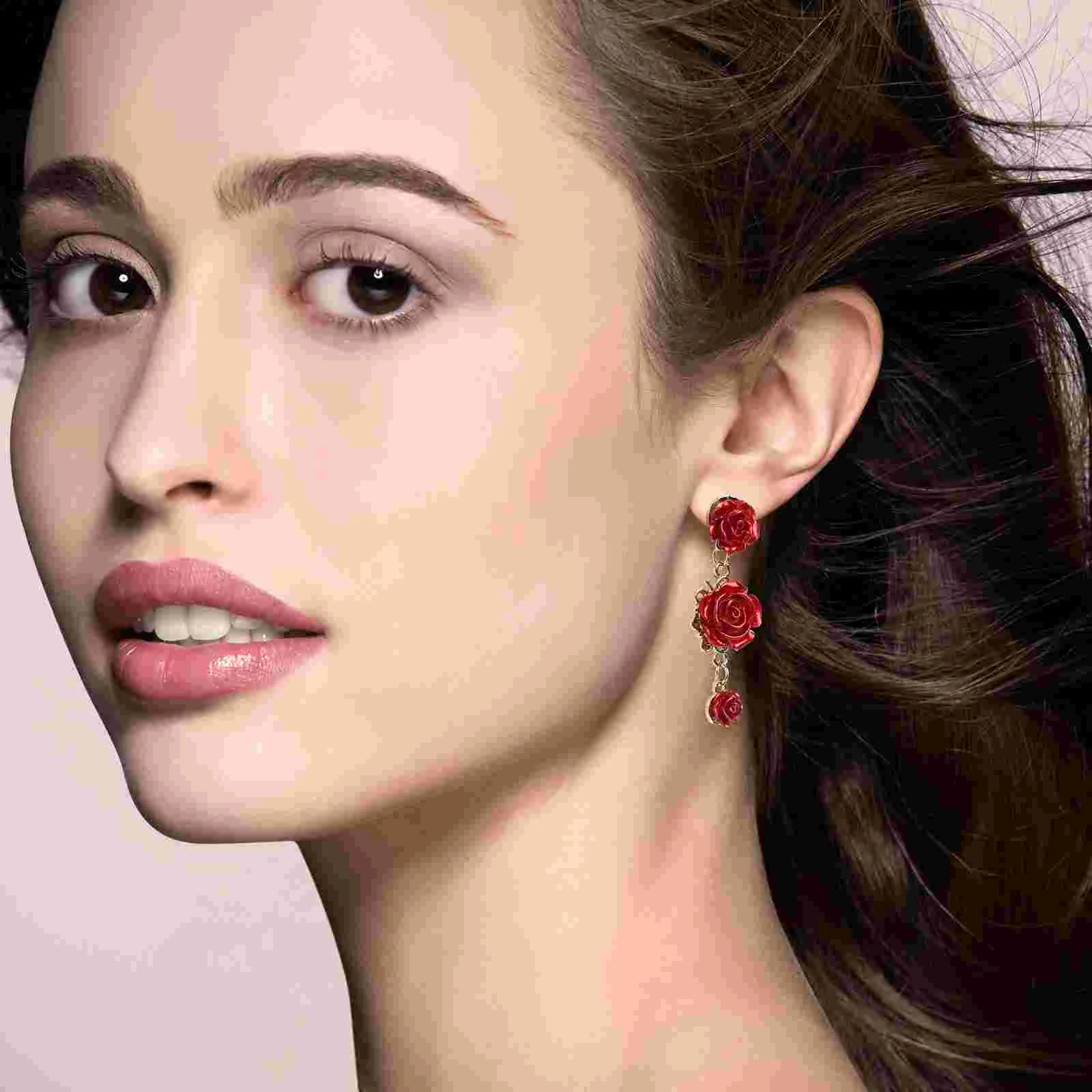 

1 Pair Rose Flower Earrings Dangle Earrings Decorative Earrings Jewelry for Women