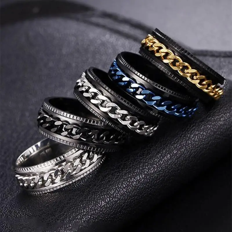 Stainless Steel Spinner Ring Cool Car Motorcycle Tire Tread Biker Rings  Fidget Band for Men Women|Amazon.com