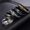 Anxiety Fidget Rings For Men Spining Titanium Stainless Steel Colorfully Spinner Rotatable Chain Jewelry Rotating Rings Men Gift 5