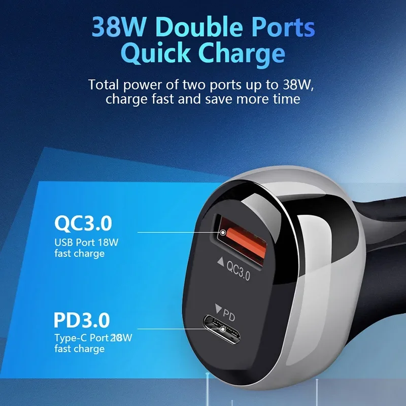 STONEGO   USB  ,  Ʈ   , ڵ ׼, 38W, 20W PD  18W QC3.0