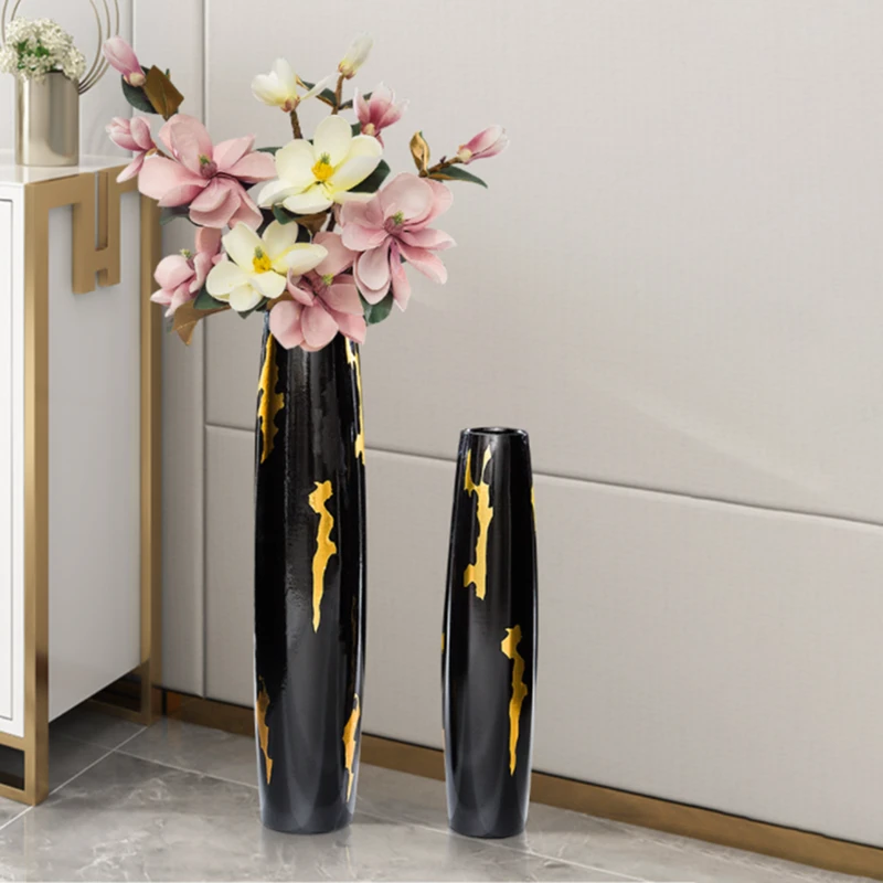 Vase décoratif de luxe en céramique pour la décoration intérieure, pots de  fleurs, vases à plantes, jarrones dorés, salon, mariage, moderne, haut |  AliExpress