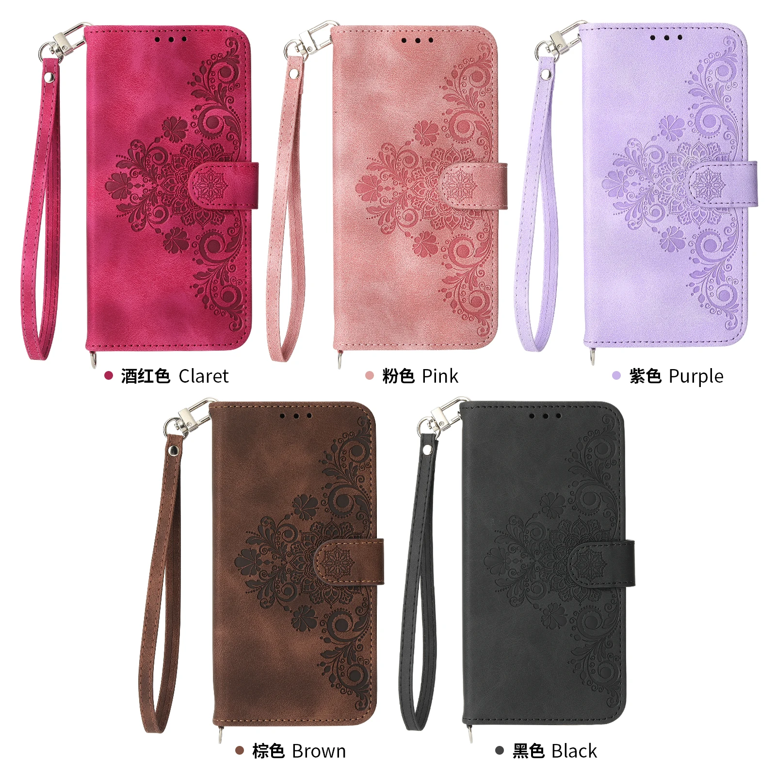 Luxury Leather Flip Wallet Phone Case with Card Holder Compartments