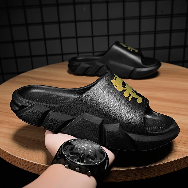 Tofflor för kvinnor och män Halkfria tofflor för inomhus utomhus Slip Bekväma mjuka skumsliders med tjock sula_voghion.com