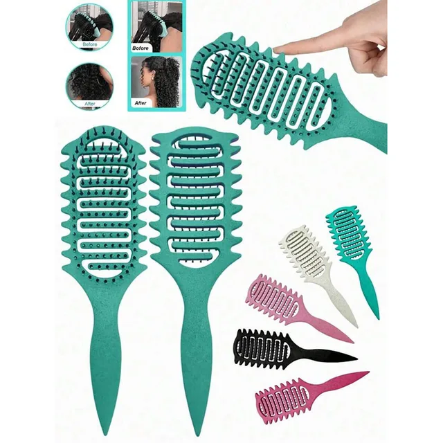 Brosse Coiffante Définition de Boucles, Brosse Démêlante Creuse pour Cheveux Bouclés Humides, Peigne à Boucles, Outils de Coiffure Professionnels 1