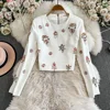 TWOTWINSTYLE Luxury Style Two Piece Set For Women O Neck Long Sleeve Topa High Waist Skinny A Line Skirt Set Female KSE524945 4