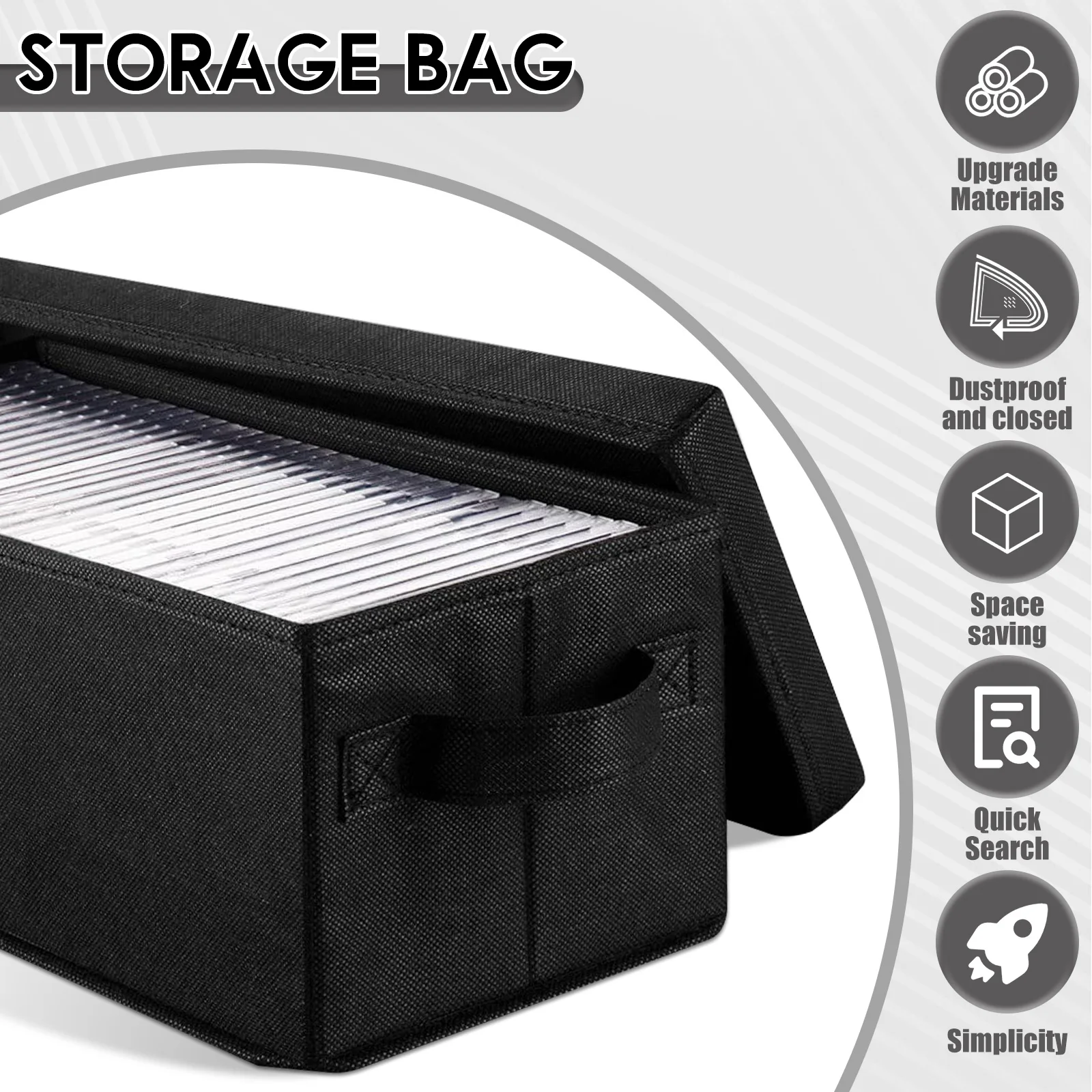 2/3/4Pcs DVD Storage Box Nonwoven Fabric CD Organizer Case with Lid Dustproof Disc Holder Box Foldable CD Storage Container New 3