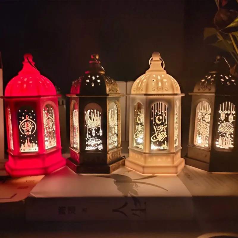 Ramadan Festival LED Light Ornament Hanging Lantern Eid Mubarak Decorative Led Lights Islam Muslim Holiday Lighting Supplies