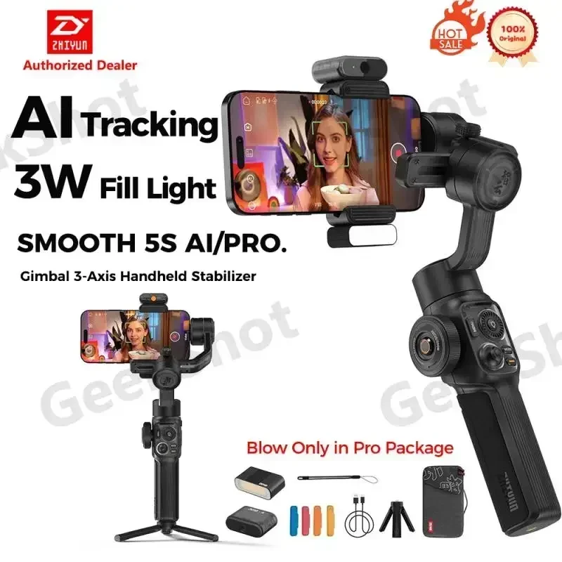 NEW ZHIYUN Smooth 5S AI Pro Gimbal Stabilizer for Smartphone 3