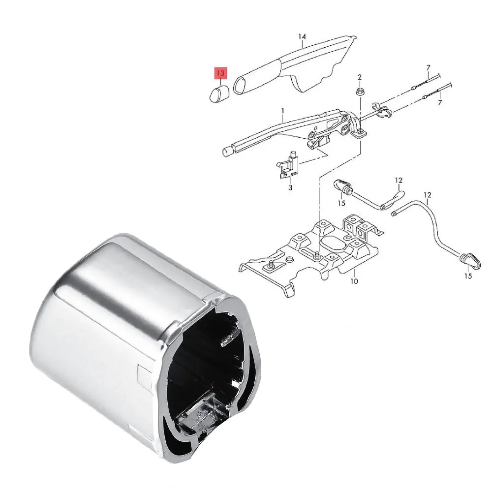 Handbrake Button Cover 1pc Car Handbrake Lever Parking Button Cover Chrome Decoration Shell for Polo Cross 6Rd 711 333 A Car Styling Accessories