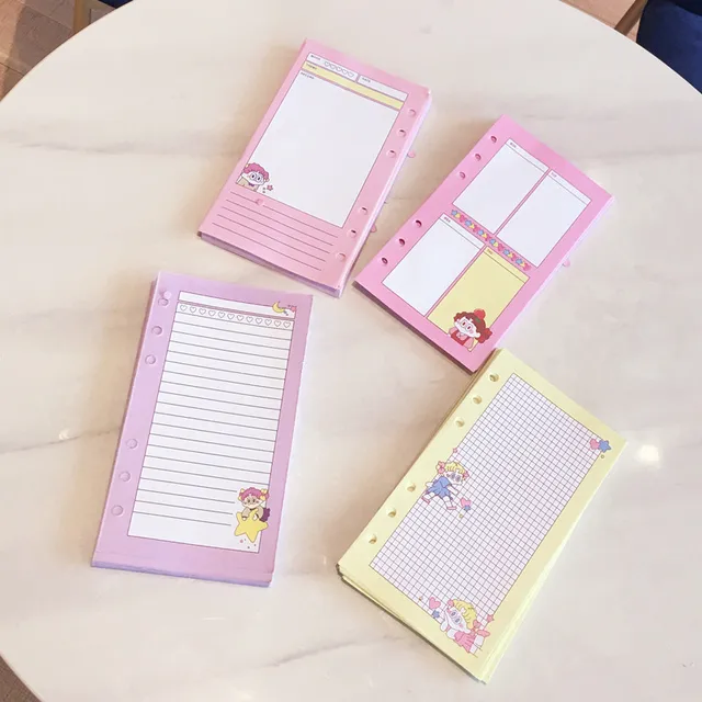 Cahier papier kawaii adt-scalp, classeur à spirale quotidien, carnet à main  mensuel hebdomadaire, licence 03, écriture de journal intime, 100 feuilles  - AliExpress