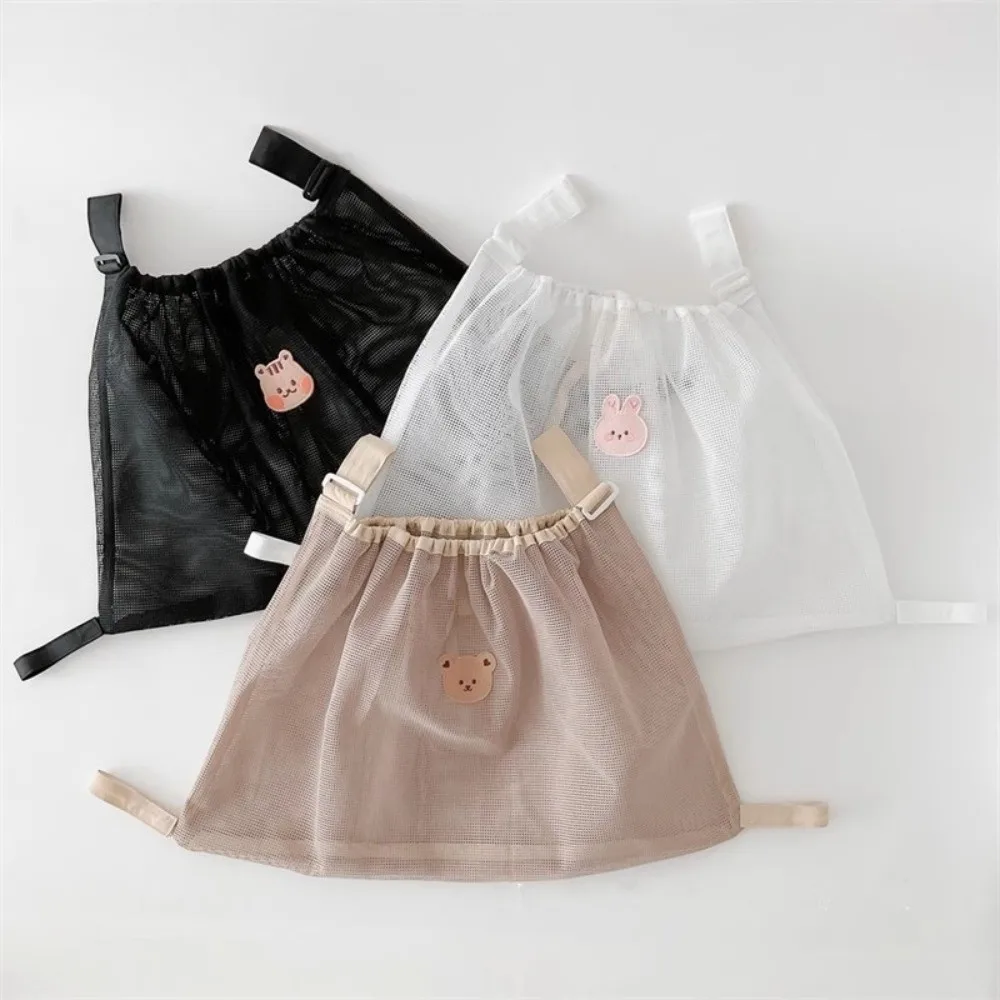 Multifunction Baby Stroller Storage Bag Cartoon Animals Bear Rabbit Baby Pram Hanging Bag Squirrel Large-capacity Mesh Mommy Bag