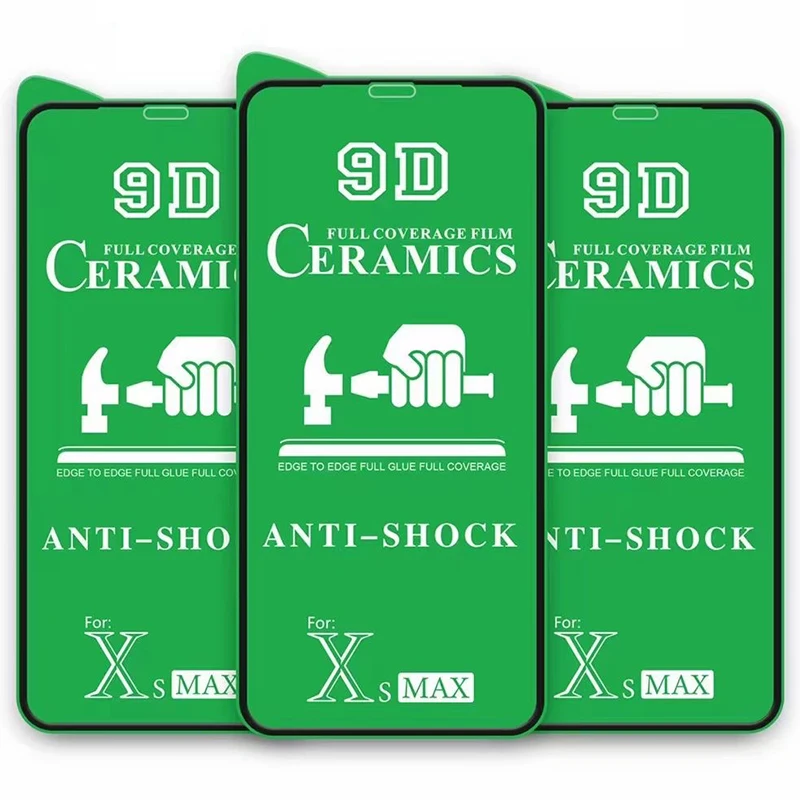 10-Pack 9D Ceramic Screen Protector - Full Coverage Anti-Shock Guard