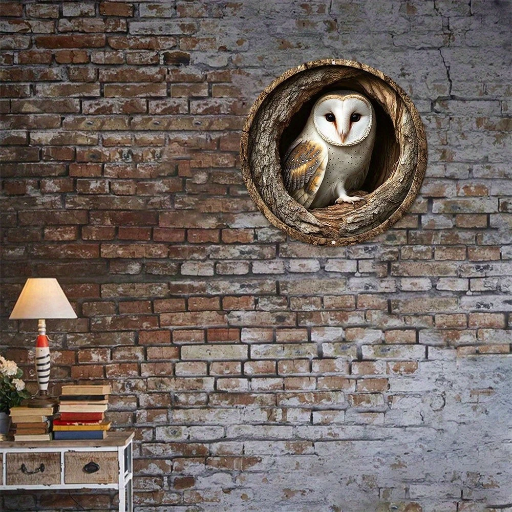 20,3 cm runder Vintage-Vogel-Holzanhänger, flacher Farbdruck, 2D-Wanddekoration für Zuhause, Bauernhof, Garten, verheißungsvoller Vogel, Foto-Requisiten, Geschenke – Detail 20