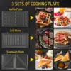 3 in1 Sandwich Maker Panini Press Waffle Iron Set with 3 Removable Non-Stick Plates 750 W Toaster Perfect for Sandwiches Grilled 2