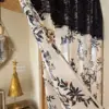 Flower Pattern Window Tulle Curtain Embroidery Black Lace Valance Door Kitchen Cabinet Window Curtains Hotel Cafe Room Divider 5
