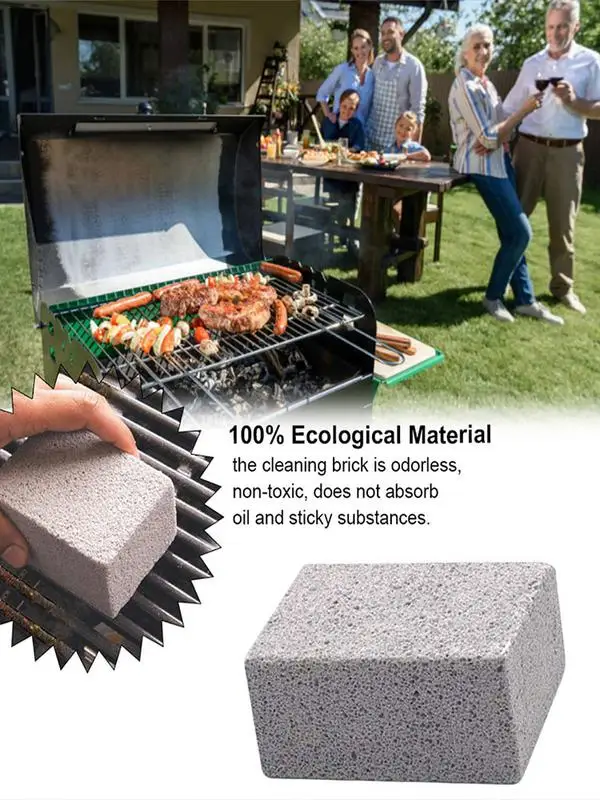 BBQ Grill Cleaning Brush Brick Block Barbecue Cleaning Stone Pumice Brick for Barbecue Rack Outdoor Kitchen BBQ Tools