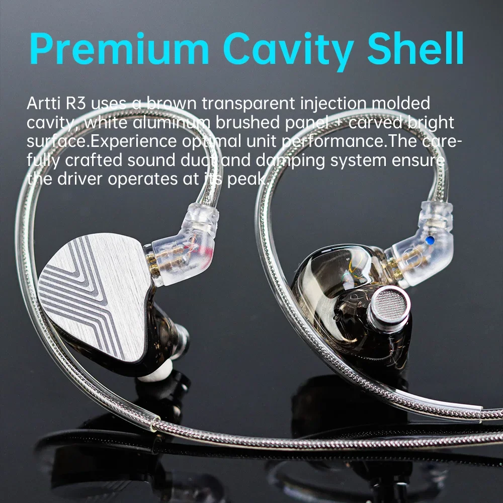 ARTTI R3 In-ear Earphone 10mm Beryllium-plated Dynamic Driver Monitor HIFI Earphone, Detachable 0.78 2pin/Type-c Connector Cable 2