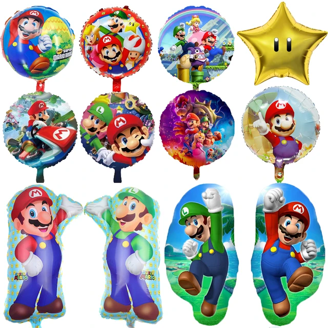 Ensemble de ballons Super Mario Bros pour enfants, fournitures de décoration  de fête, figurines d'anime, Mario Luigi, cadeau d'anniversaire, jouets pour  enfants, 7 pièces - AliExpress