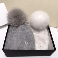 Angora shimmering sequin Beanie Hat Women with Pom Pom Hats Warm  Rabbit Fur Wool Knit Female Fashion Casual Fluffy Winter Hats 1