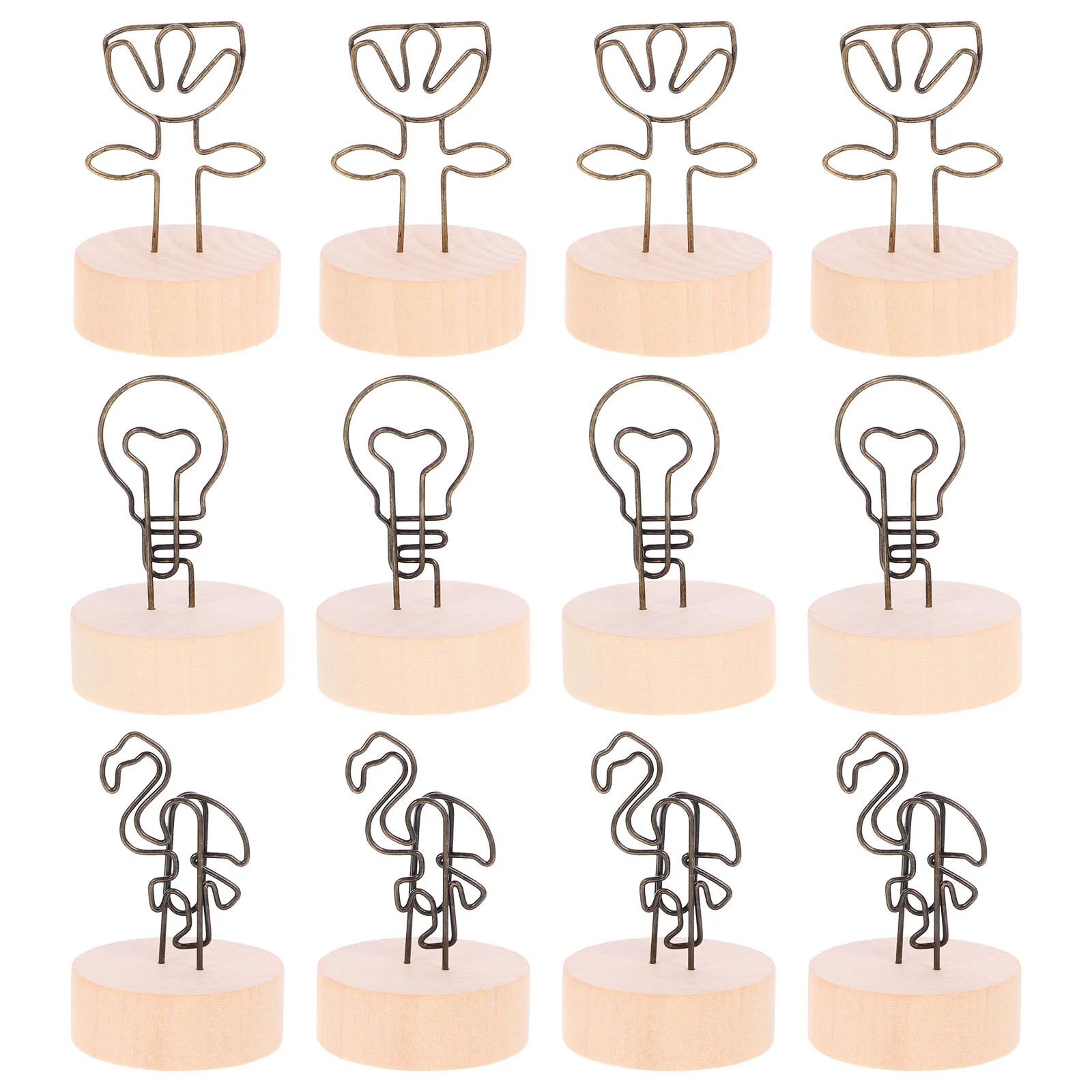 

12 Pcs Built God Tough Table Sign Holder Picture Decoracion Para Holders Metal Place Card for Wedding Ceremony Decorations