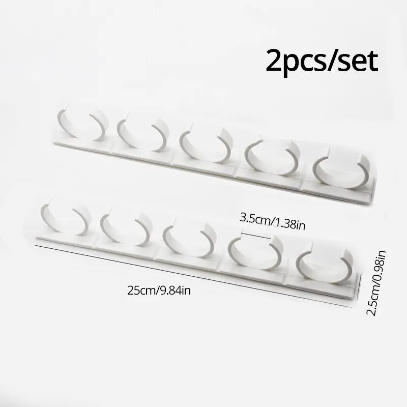 2pcs Kitchen Storage Rack Grey Plastic Kitchen Jar Rack Wall-Mounted Adhesive for Seasoning Bottles