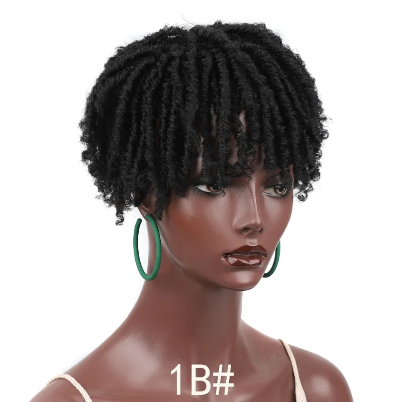 Synthetic Braided Hair Clip Braided Half Wig Locs Wig Soft Short Hollow Curly Braids Suitable for Men and Women