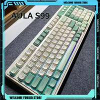 AULA S99 Pro Tri-Mode Wireless Multi-Function Knob Gaming Keyboard Display Screen RGB Customized  E-sports Game Accessories Gift