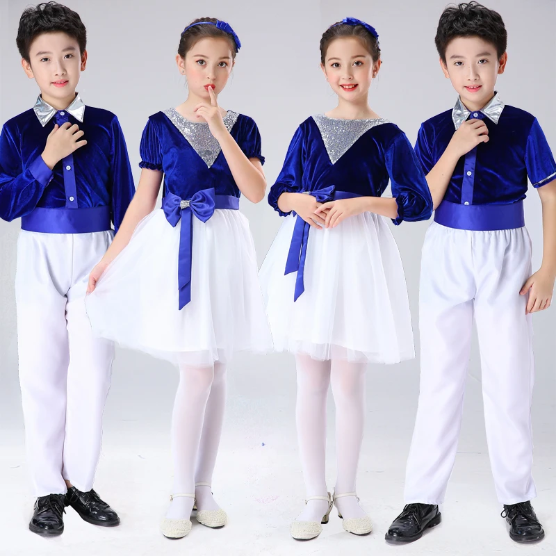 ChildrenFormalClothesGroupDanceDressCostumesForKidsSchool