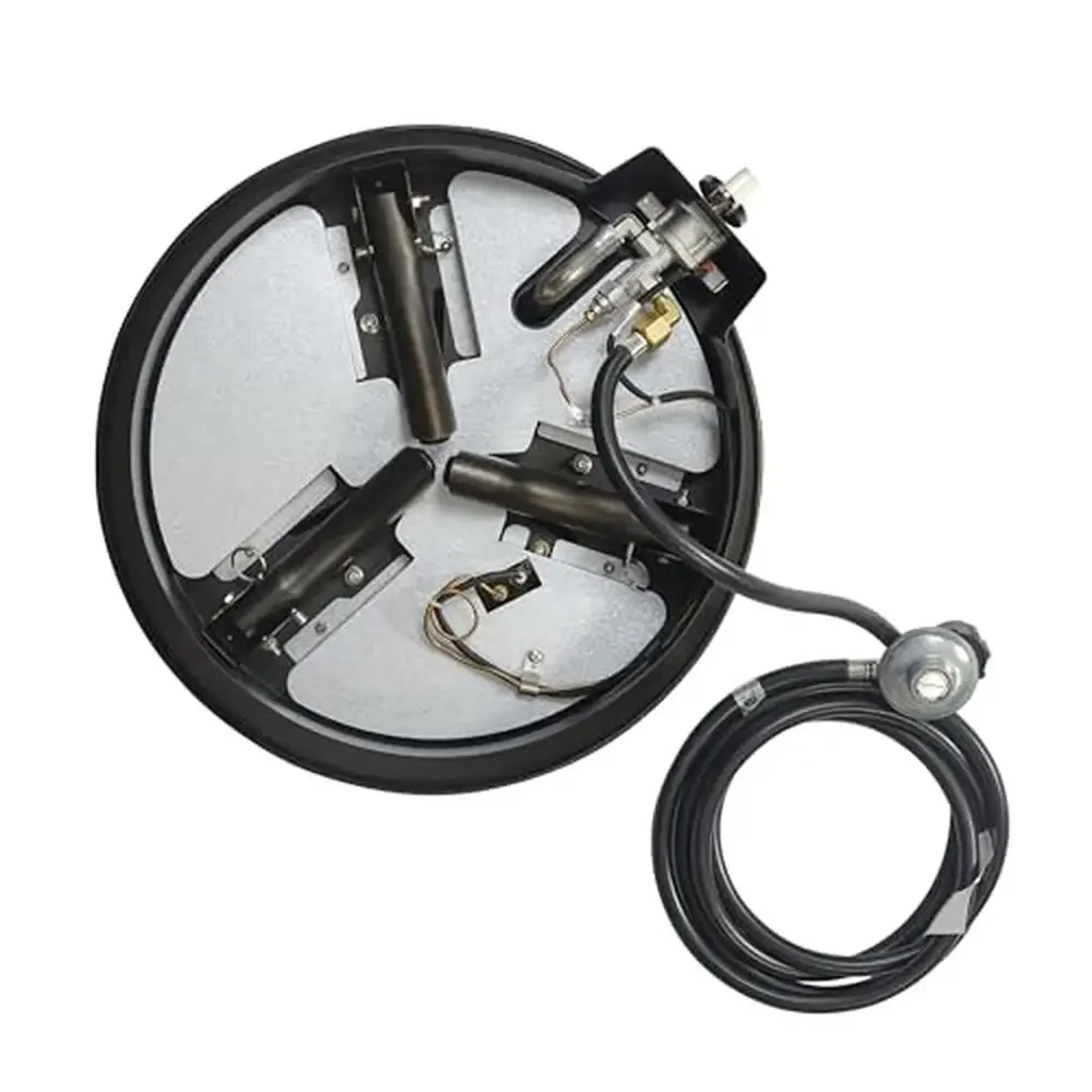 Portable Propane Gas Fire Pit with Carry Strap 55,000 BTU Stainless Steel Burner Outdoor Patio Heater with Lava Rock & 10ft Hose