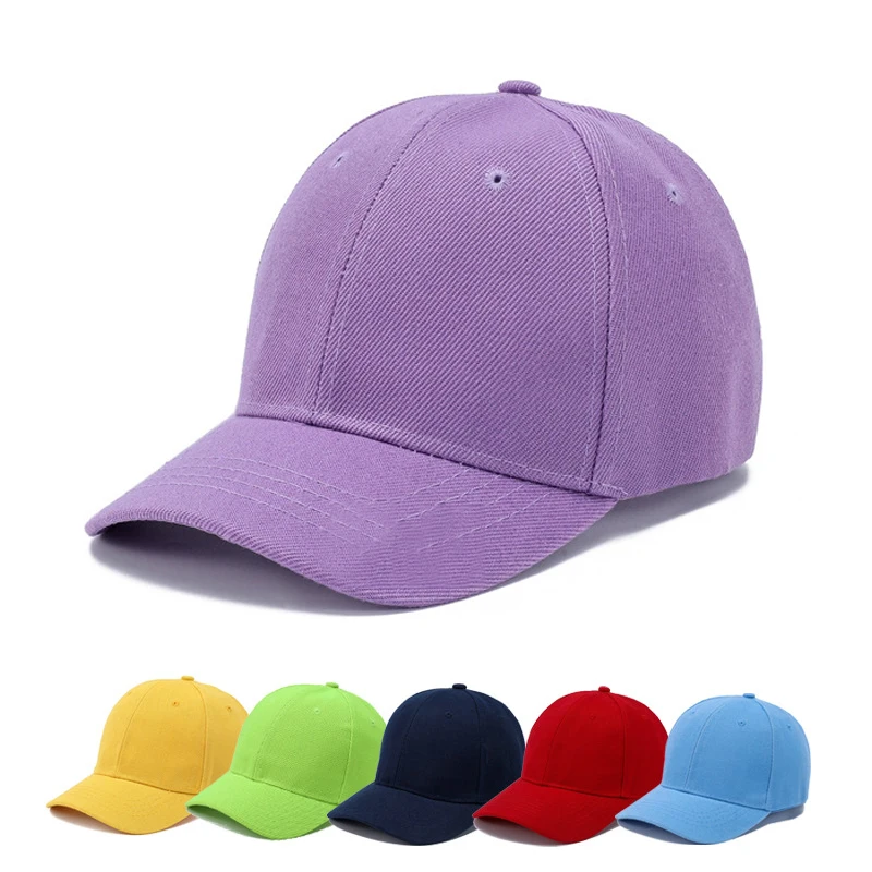 

Summer Children Peaked Caps Students Kids Baseball Cap Boy Girl Solid Color Cotton Adjustable Hats Snapback Hip-Hop Sun Hat