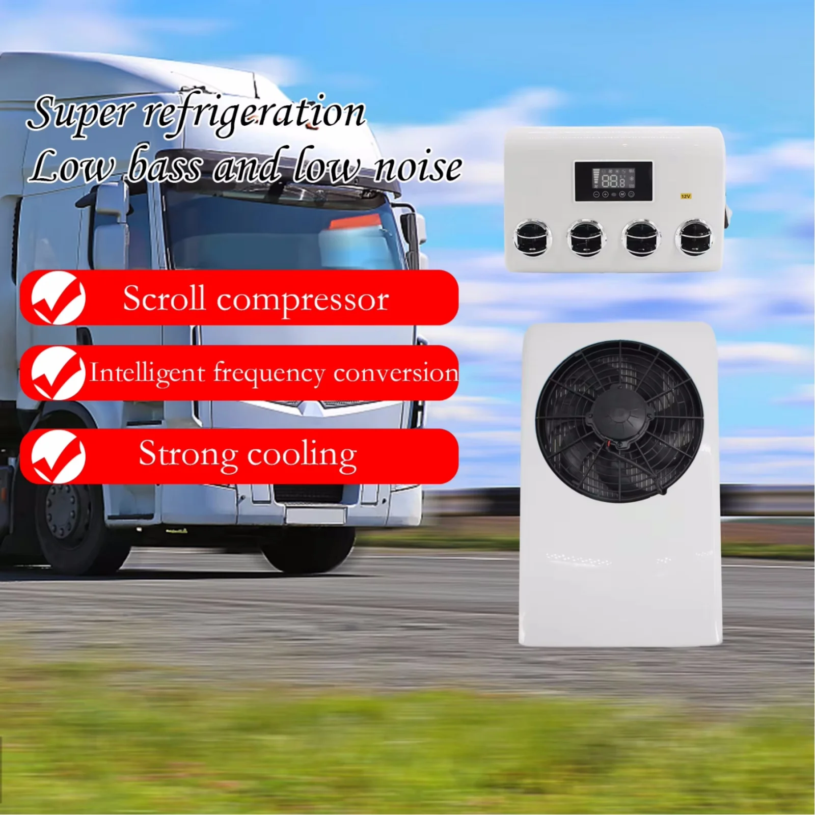 RV65F RV dedicated parking air conditioning 12V variable frequency cooling 24V RV modified hidden air conditioning