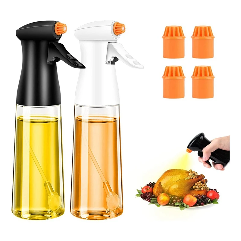 

Распылитель масла для приготовления пищи, сменный распылитель оливкового масла с 4 сменными насадками против засорения масла, распылитель для барбекю, 2 шт.