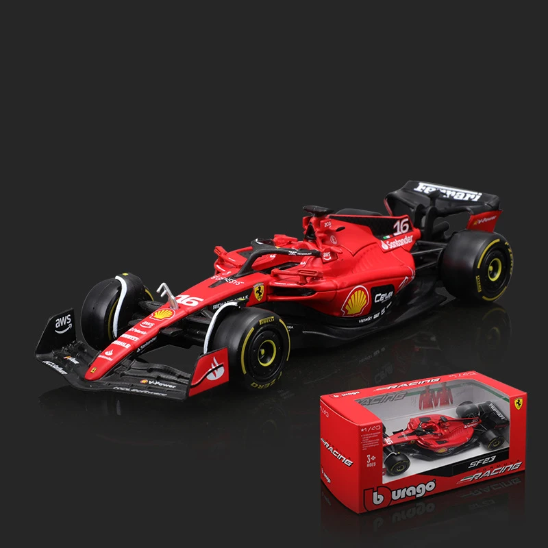 Bburago 1:43 페라리 SF-23 F1 자동차 모델, 합금 다이캐스트 자동차, 포뮬러 레이싱 모델 장난감 선물, 2023 시즌 럭셔리 차량