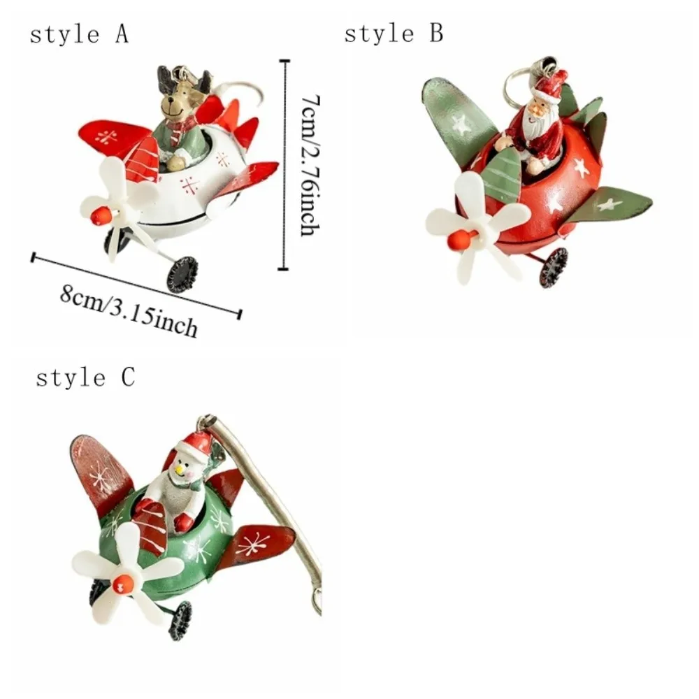 Cartoon Santa Reindeer Figurine Exquisite Snowman/Elk Christmas Plane Figurine Decorative Hanging Xmas Hanging Aircraft Pendant