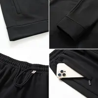 Vêtements de sport décontractés en plein air printemps automne hommes col montant vêtements de sport à manches longues deux pièces hommes Fitness vêtements de sport d'équitation 6