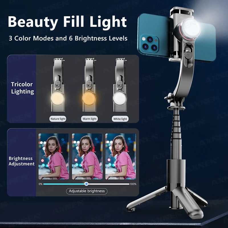 AOCHUAN iPhone Gimbal, 3 Achsen Gimbal Stabilisator für Smartphone mit