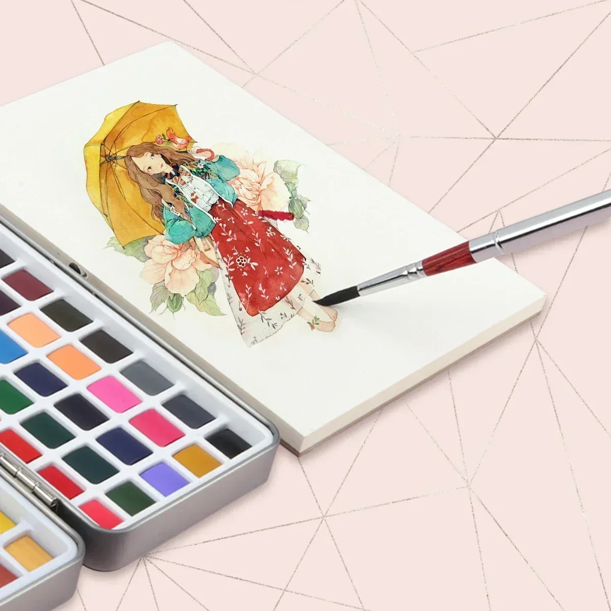 

Solid Watercolor Paints Water Colours Set for Art Painting Nail Design 147