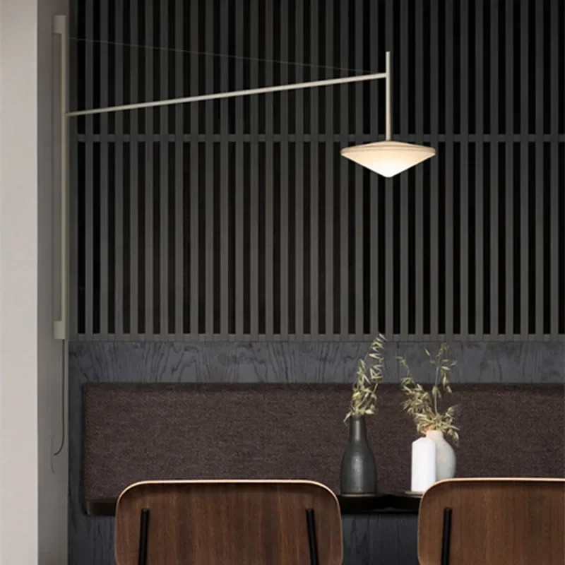 Black Swing-Arm Retro Glass Wall Lamp 2