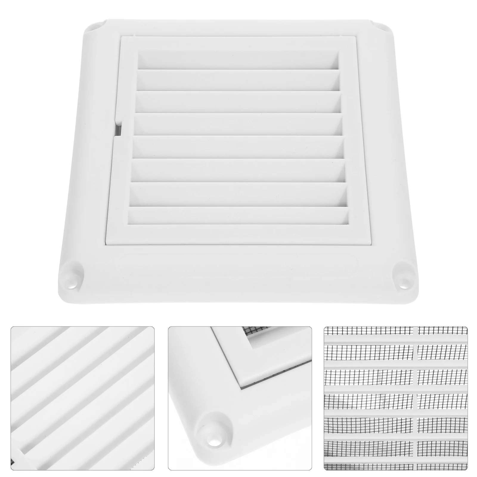 

Air Vent Ventilation Grill Cover Wall Ceiling Mounted Vent Built-in Fly Screen Mesh for Bathroom Office Home (White)