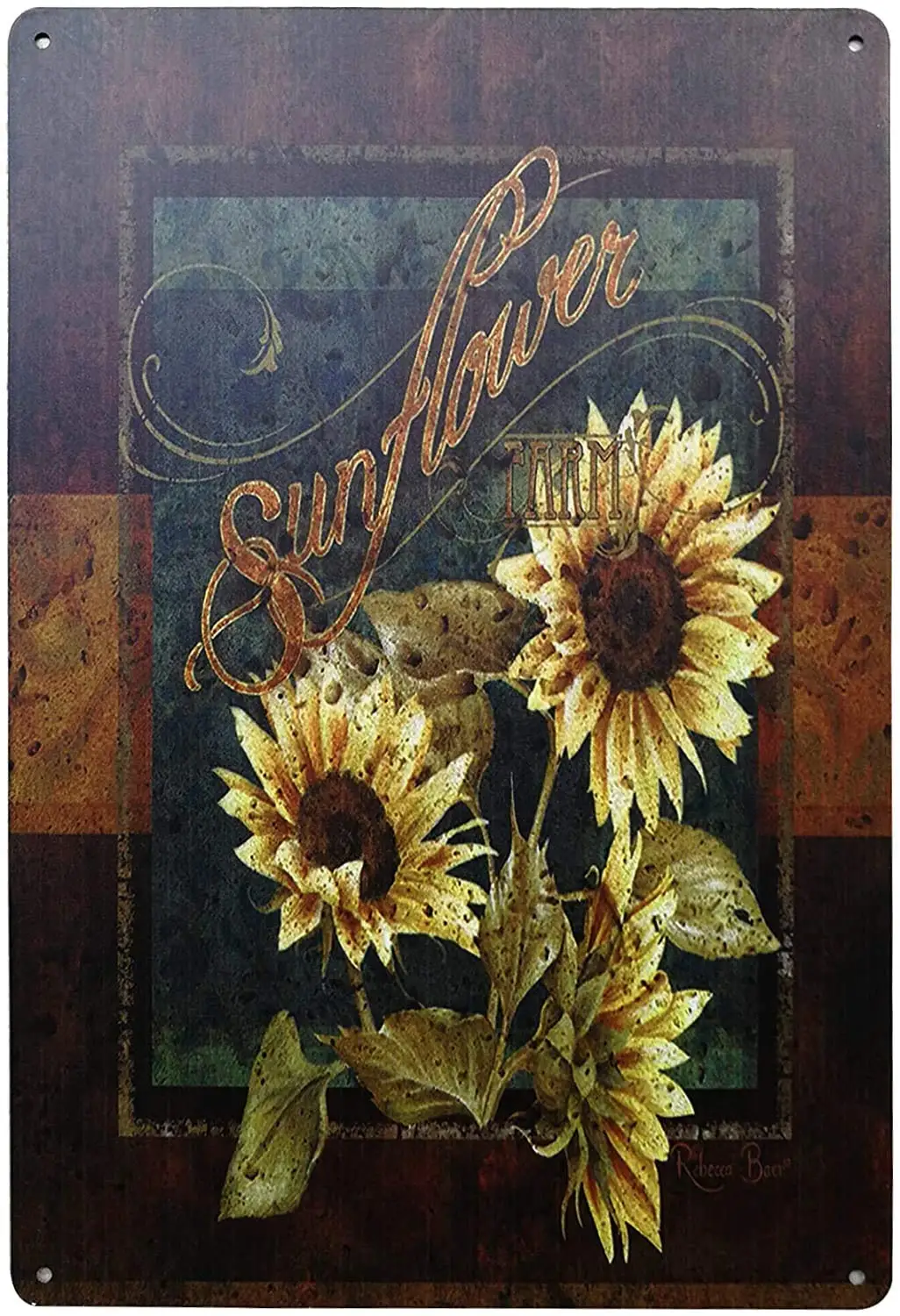 

Rustic Sunflower Retro Vintage Farm Country Bar Metal Tin Sign Poster Style Wall Art Pub Bar Decor 8"X 12" Inches