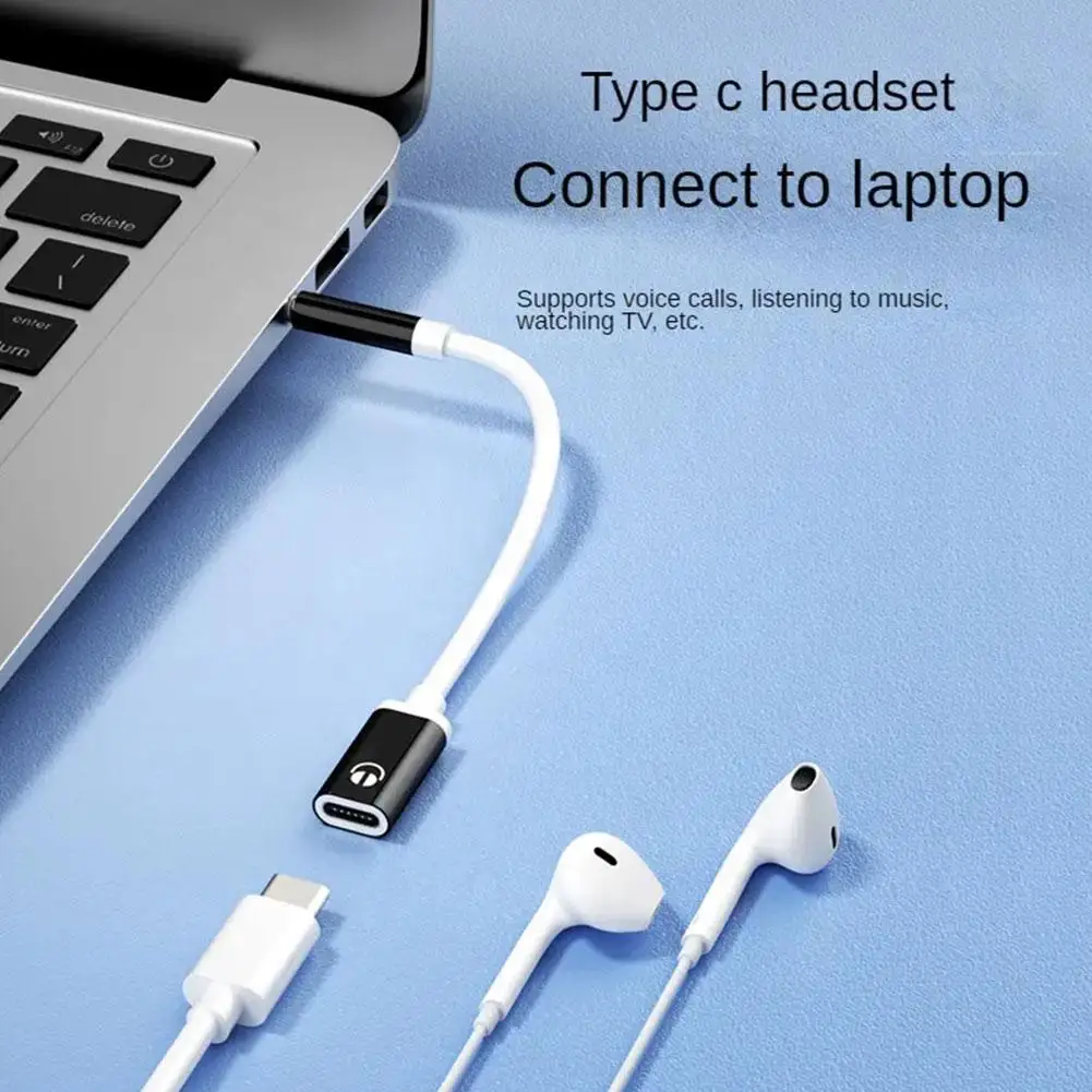 3.5mm Male to Type-c Female Headphone Aux Cable Converter 1pcs