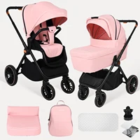 Poussette Bébé Pliable 2-en-1 avec Système de Voyage, Châssis en Aluminium Haute Qualité, Poussette Pliante pour Nouveau-né et Nourrisson 0-4 Ans 1
