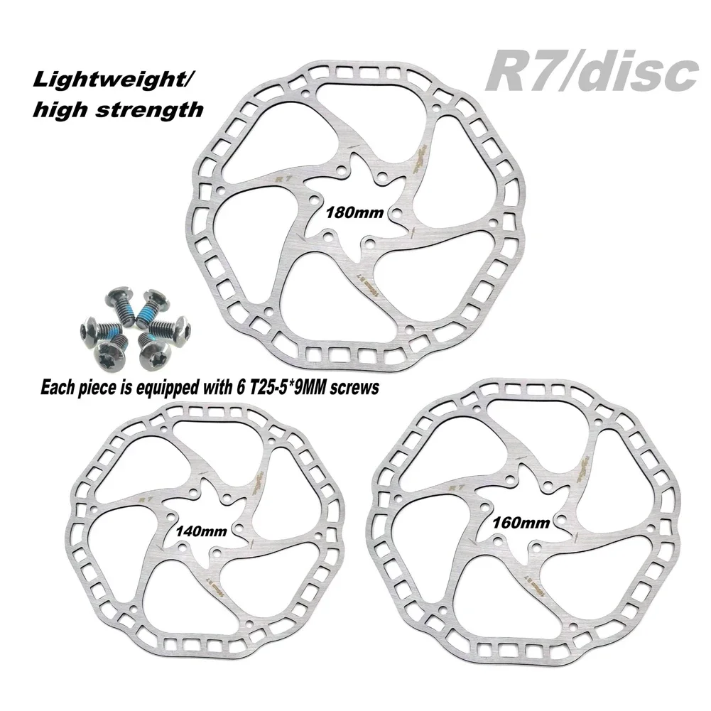 Ultra-light Bicycle Hydraulic Disc Brake Rotors MTB Bike Road Racing Bike Brake Disc Rotor 140/160/180mm 6 Bolts